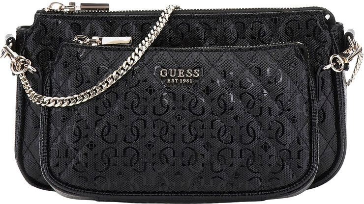 GUESS YARMILLA DBL POUCH CROSSBODY Black