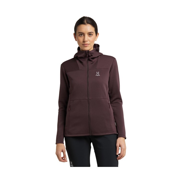 Haglöfs Willow Mid Hooded Jacket Women Burgundy Brown