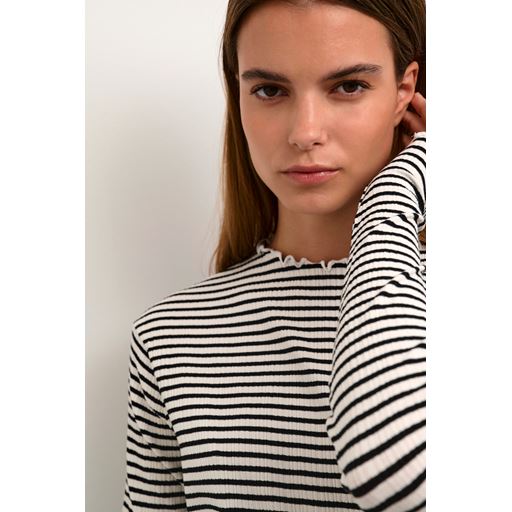 Karen By Simonsen CandaceKB Langærmet T-shirt, Egret/Meteorite Stripe, XXL
