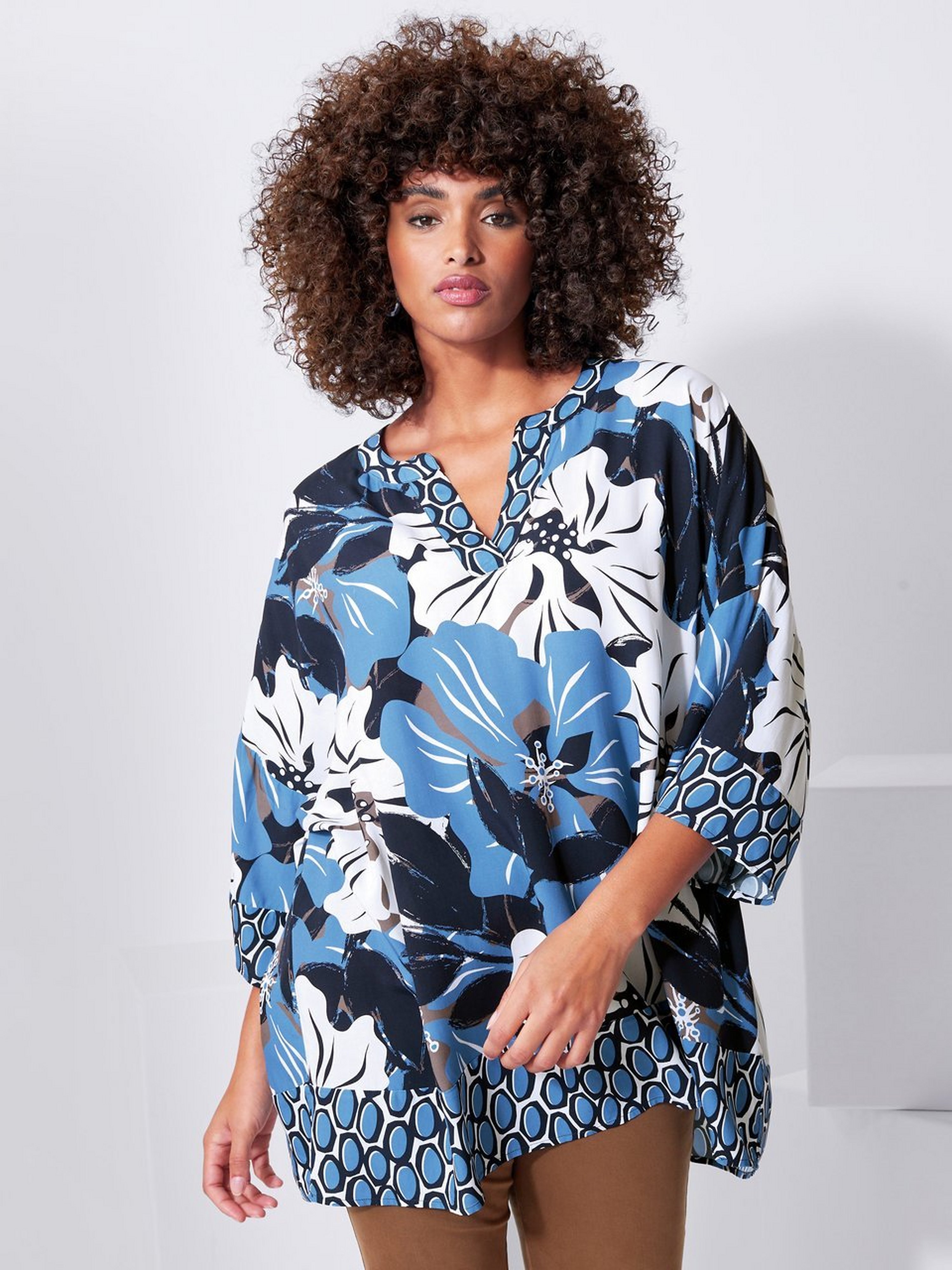 Long-Bluse mit 3/4-Arm