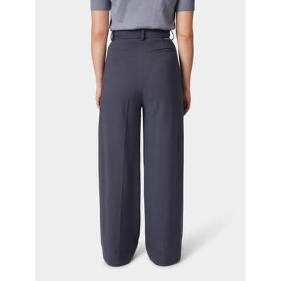 Damen-Bundfaltenhose, Nachtgrau