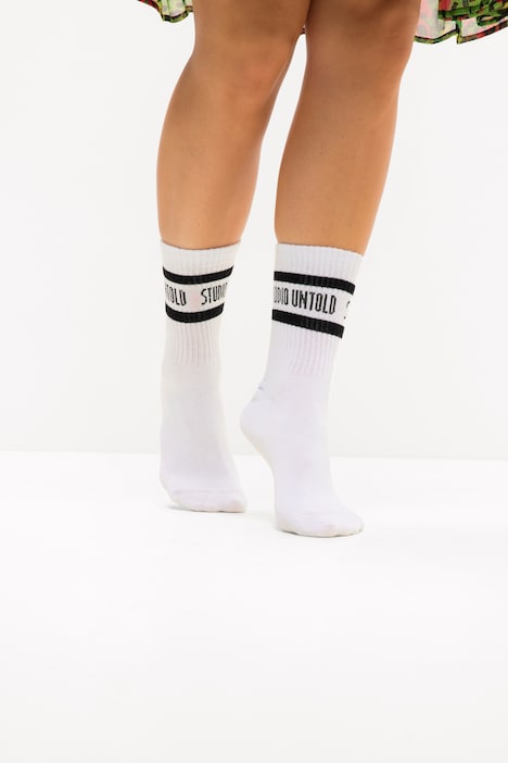 Statement Socken, gerippt, Logo
