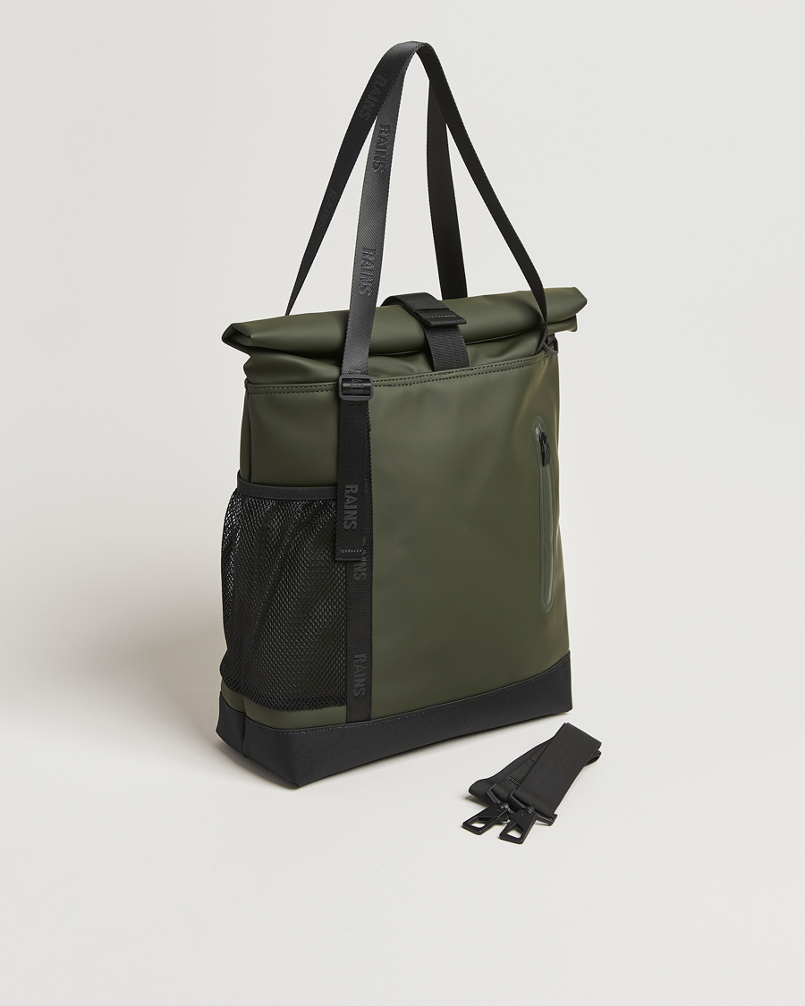 RAINS Trail Rolltop Tote Bag Green