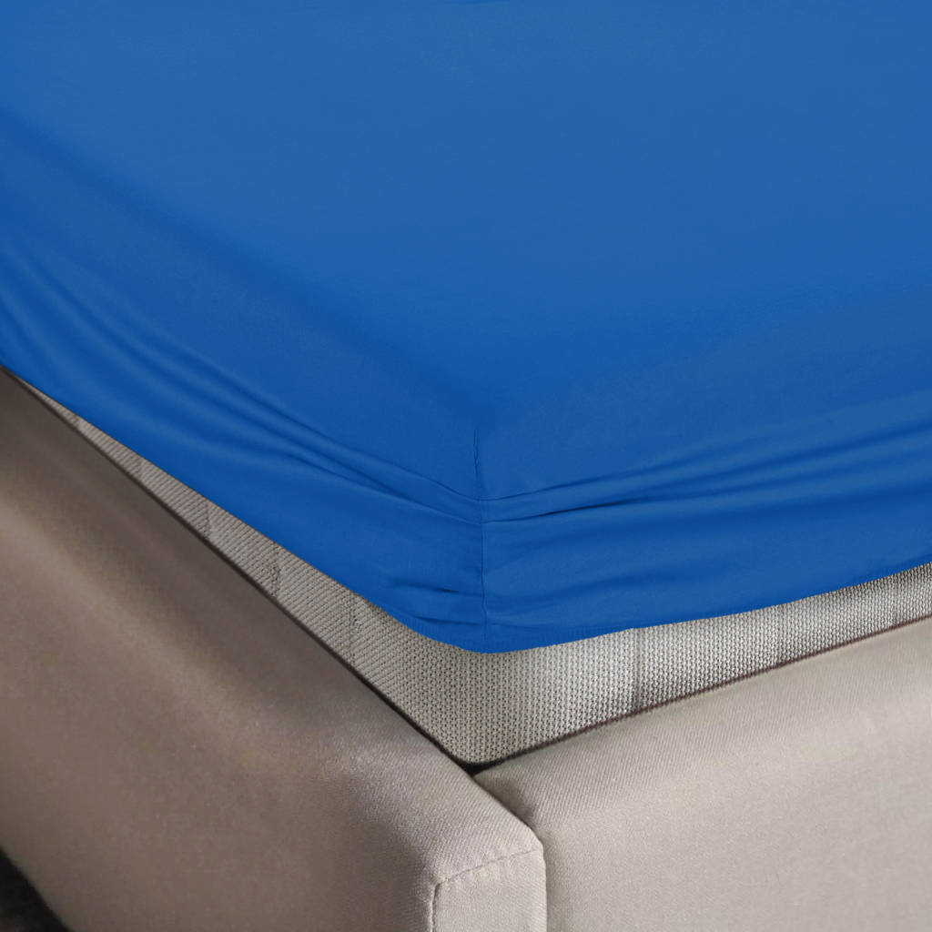 katoenen hoeslaken blauw