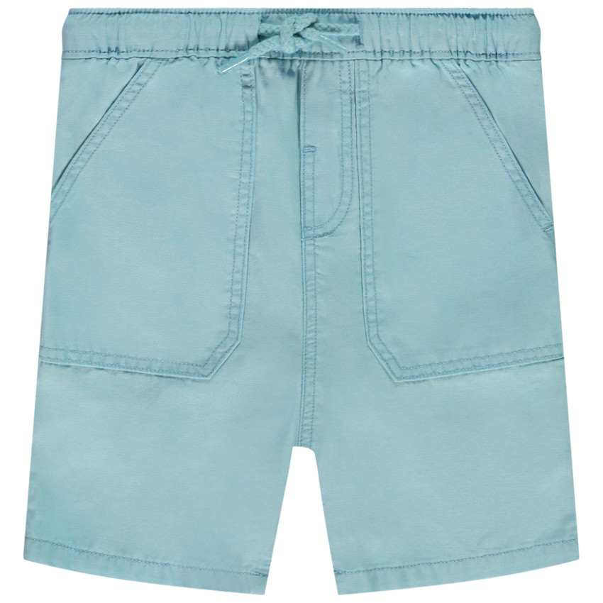Bermuda uni en toile pour bébé garçon