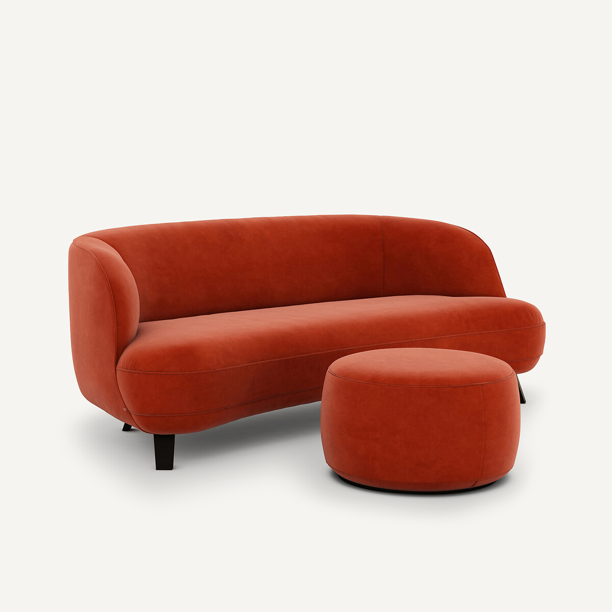 AM.PM<br>Puf XL em veludo, design Rosebury E.Gallina
