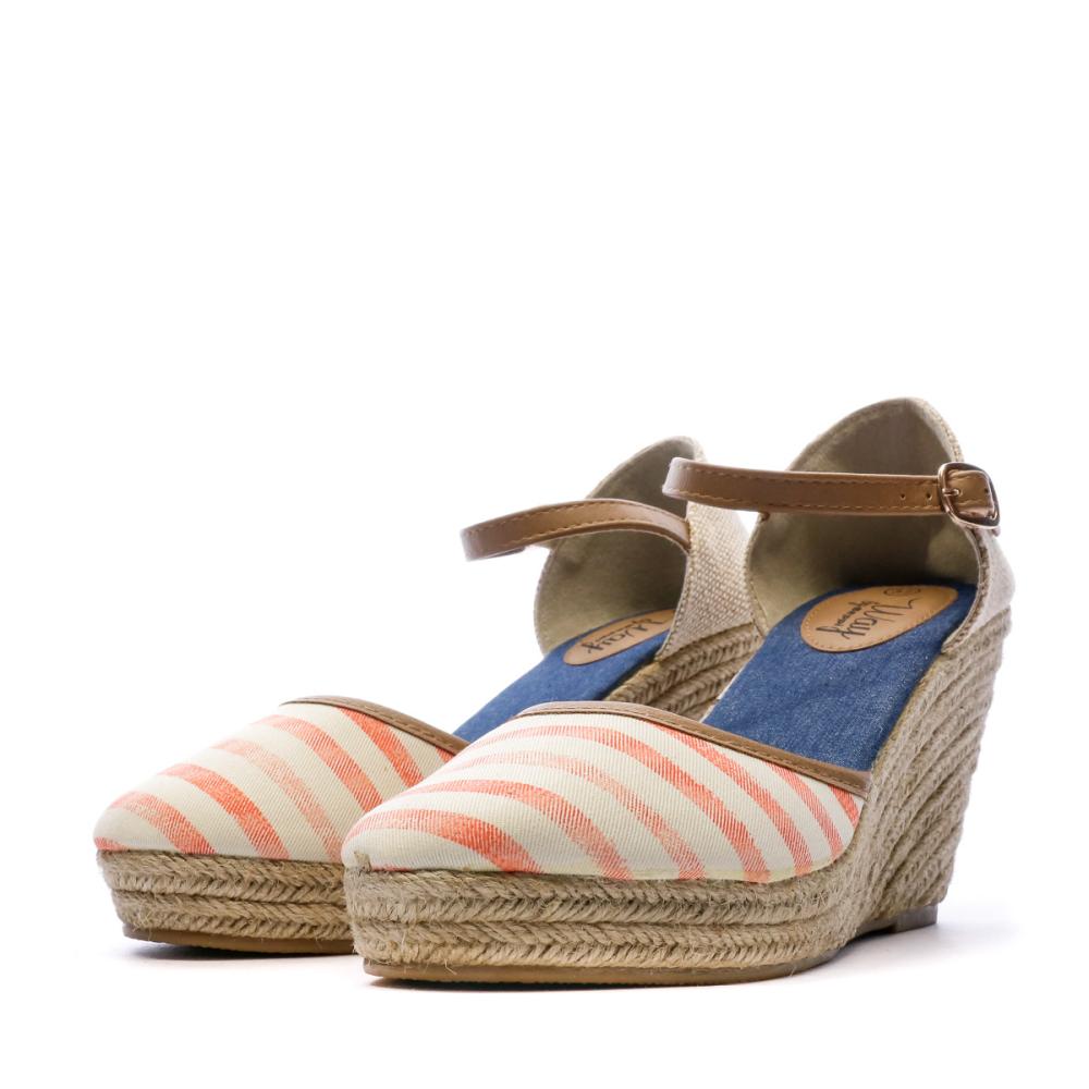 Beppi Sandales à talon Orange Rayures Femme Beppi Casual Wedge