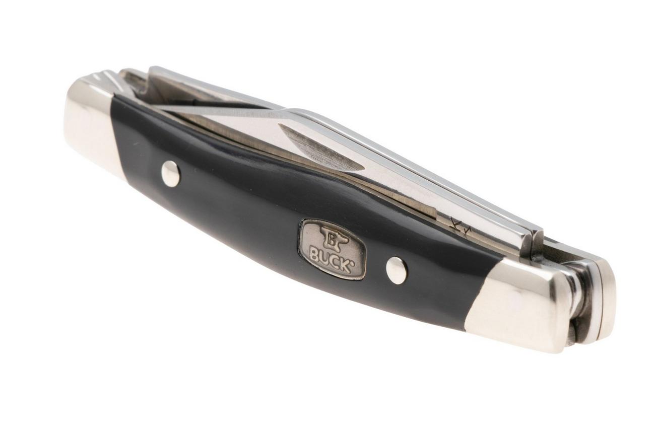 Buck Cadet 0303BKS1 Satin 420HC, Black Synthetic Nickel Silver, zakmes