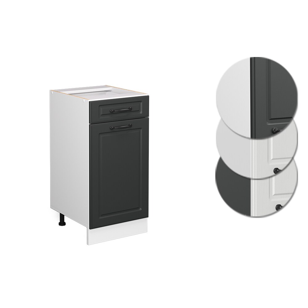 Vicco Schubunterschrank Küchenschrank Küchenzeile Landhaus R-Line 40 cm Weiß-Anthrazit
