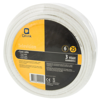 Q-Link coax kabel RG59 25 meter wit