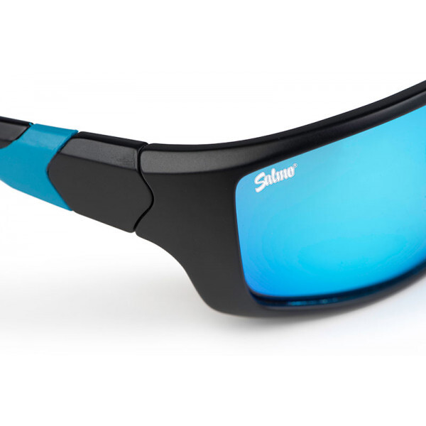 Lunettes Salmo Wrap Noir / Gris Lentilles Bleu Glace