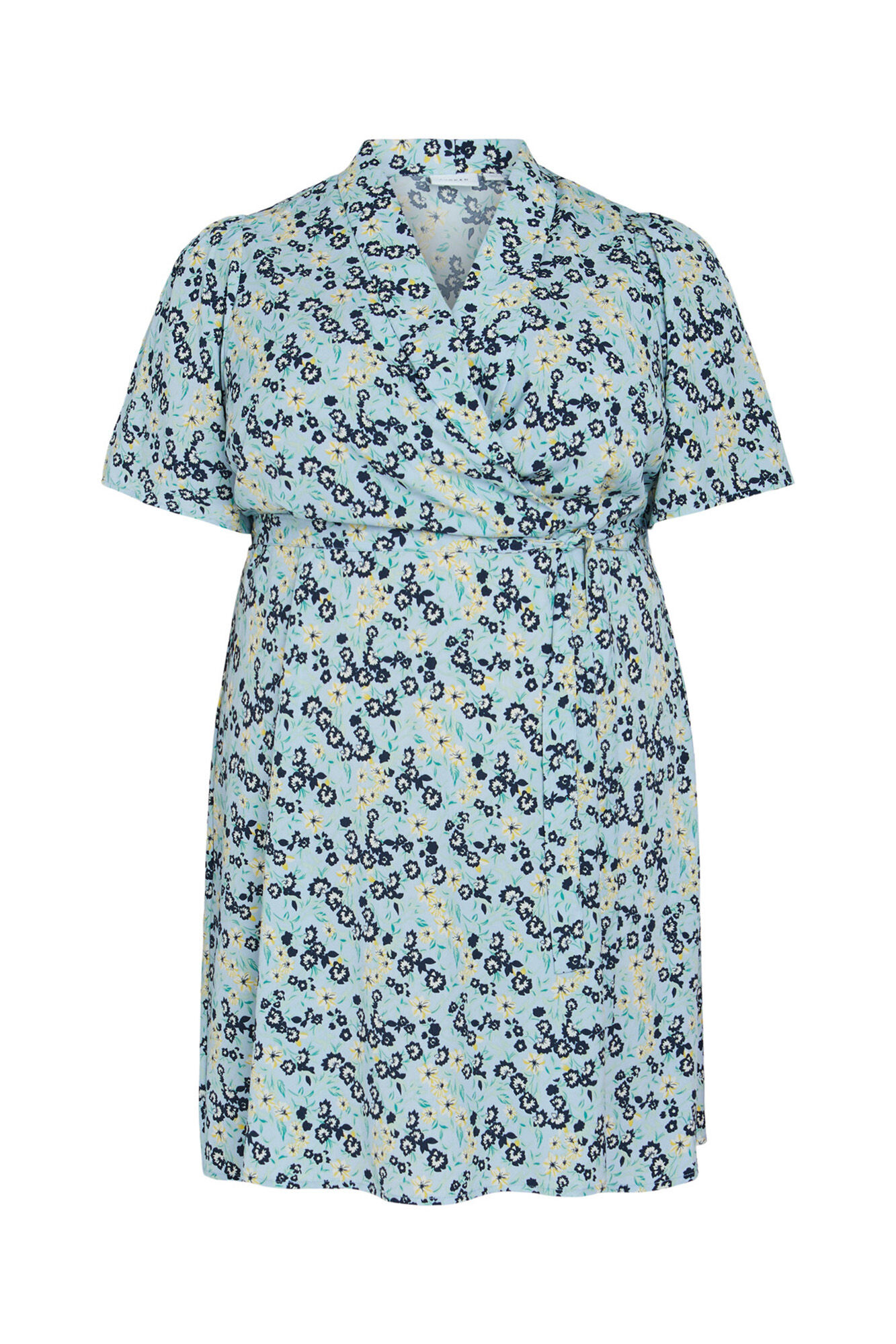 Vestido envelope de manga curta Evoked by Vila - Azul