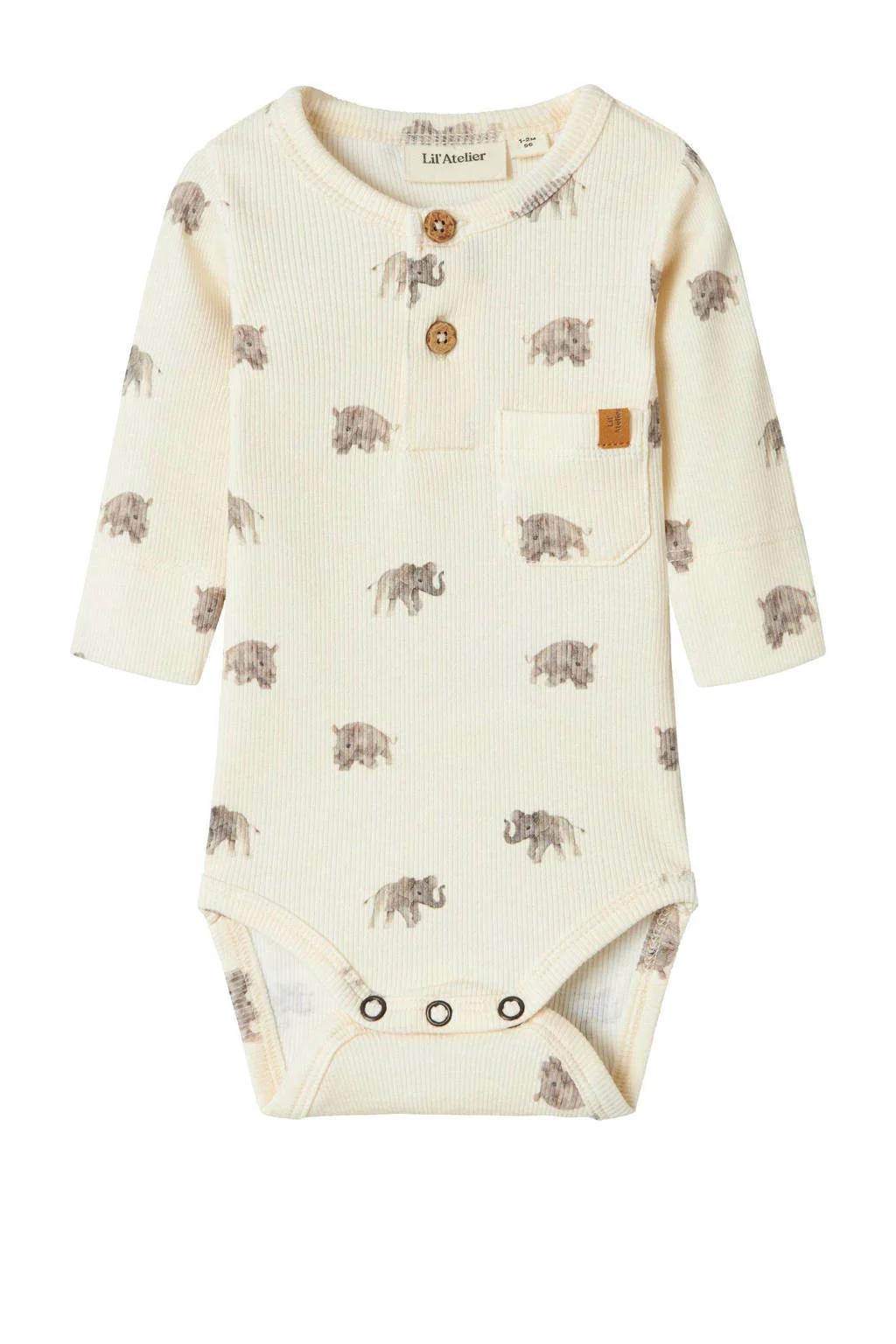 LIL' ATELIER romper NBMGAVO ecru/lichtgrijs