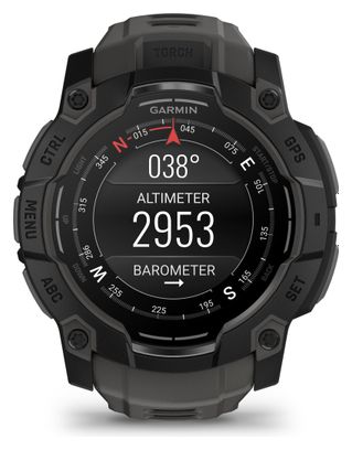 Montre GPS Garmin Instinct 3 AMOLED - 50 mm Noir avec Bracelet en Silicone Gris Charcoal