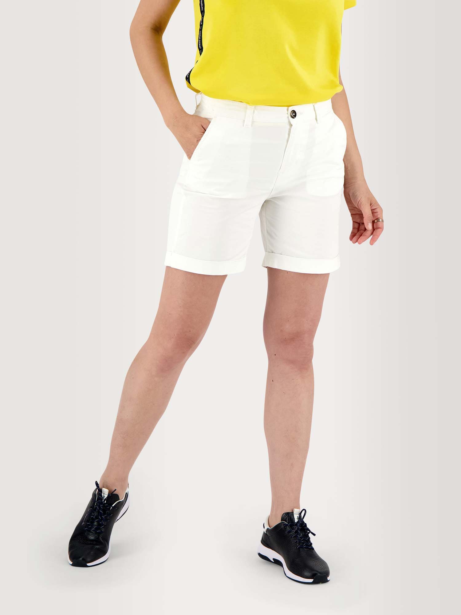 Bermuda Femme Coton Stretch Blanc