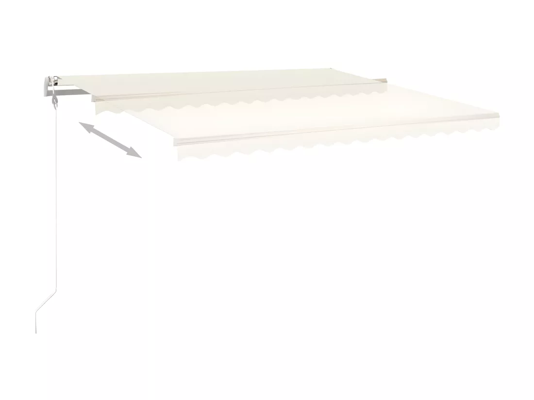 Auventanuel rétractable avec poteaux 4,5x3,5 Crème