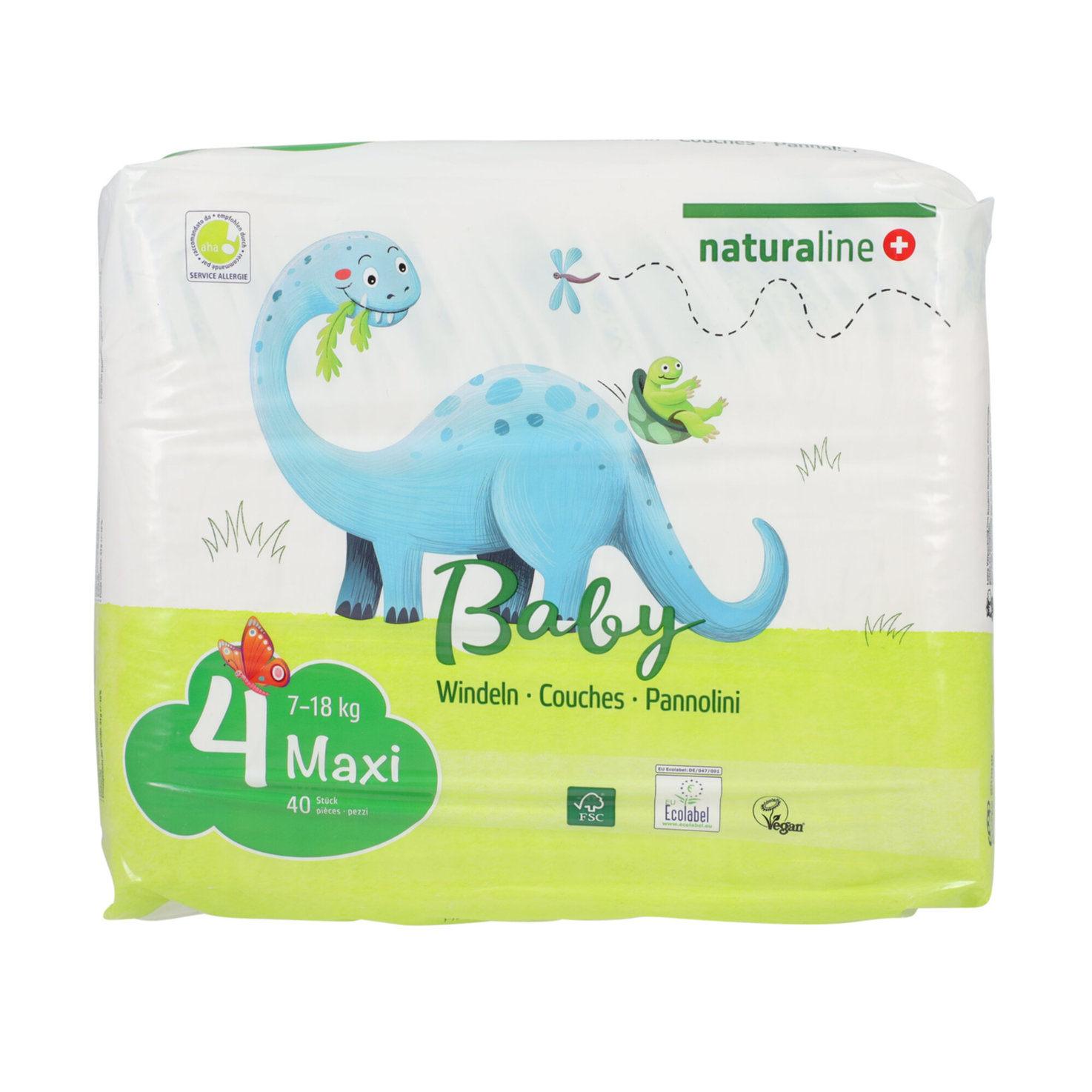 Naturaline Baby Grösse 4 Maxi, 7-18kg, 40 Stück