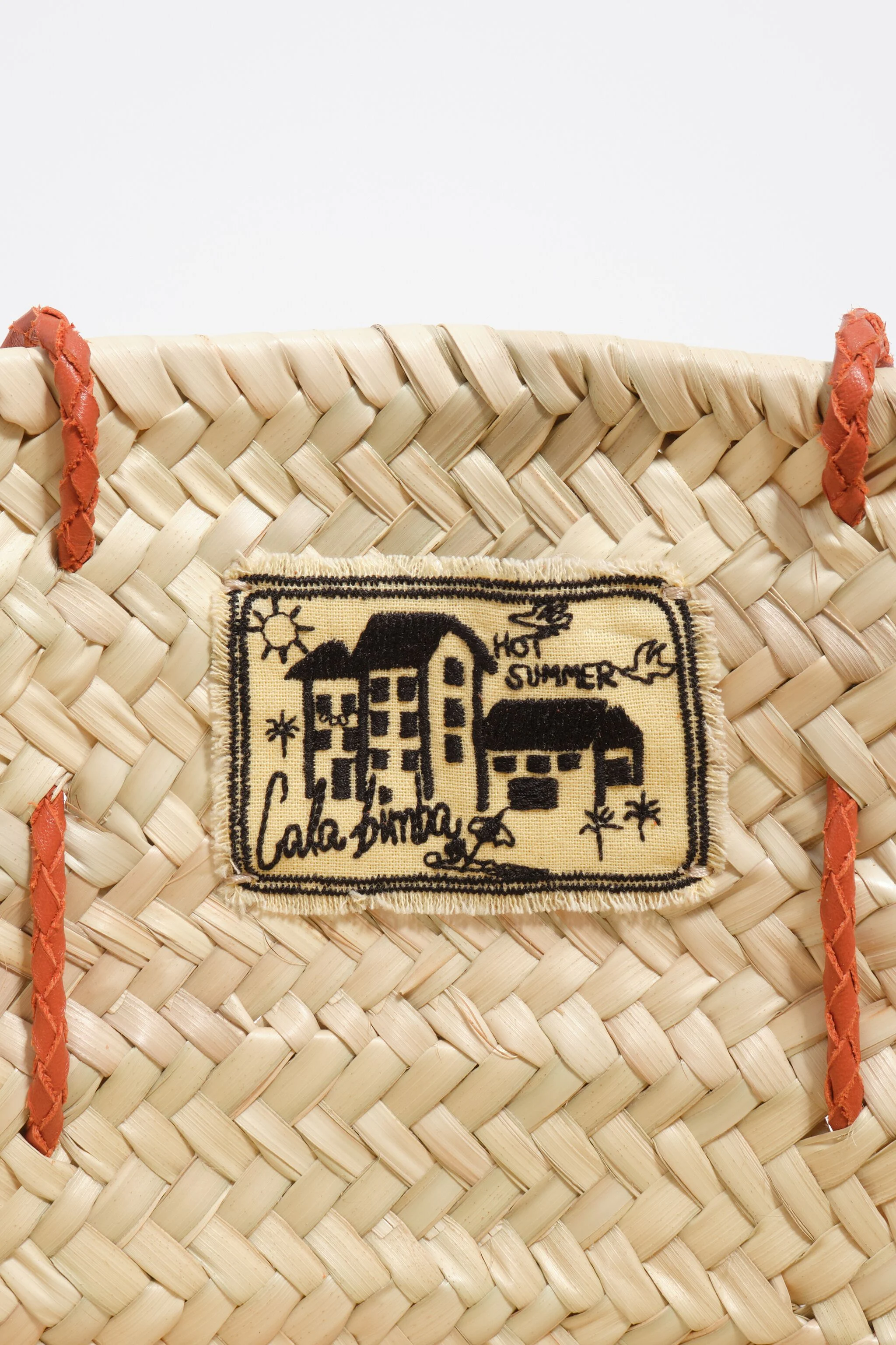 Bolsa de vime de palha natural tamanho médio
