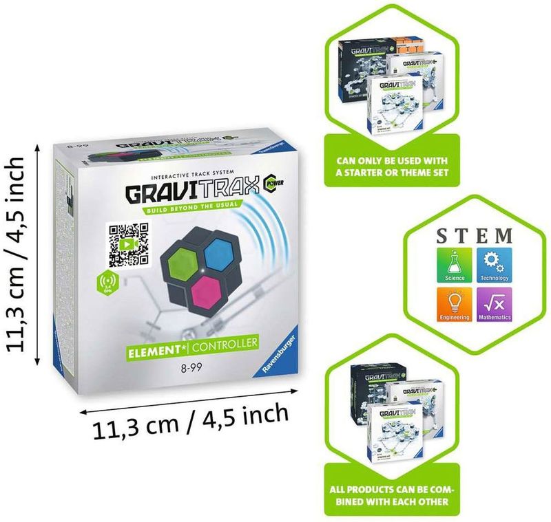 Ravensburger - Gravitrax Power Element Controller - Knikkerbaan - Uitbreiding - Interactief - Leerzaam