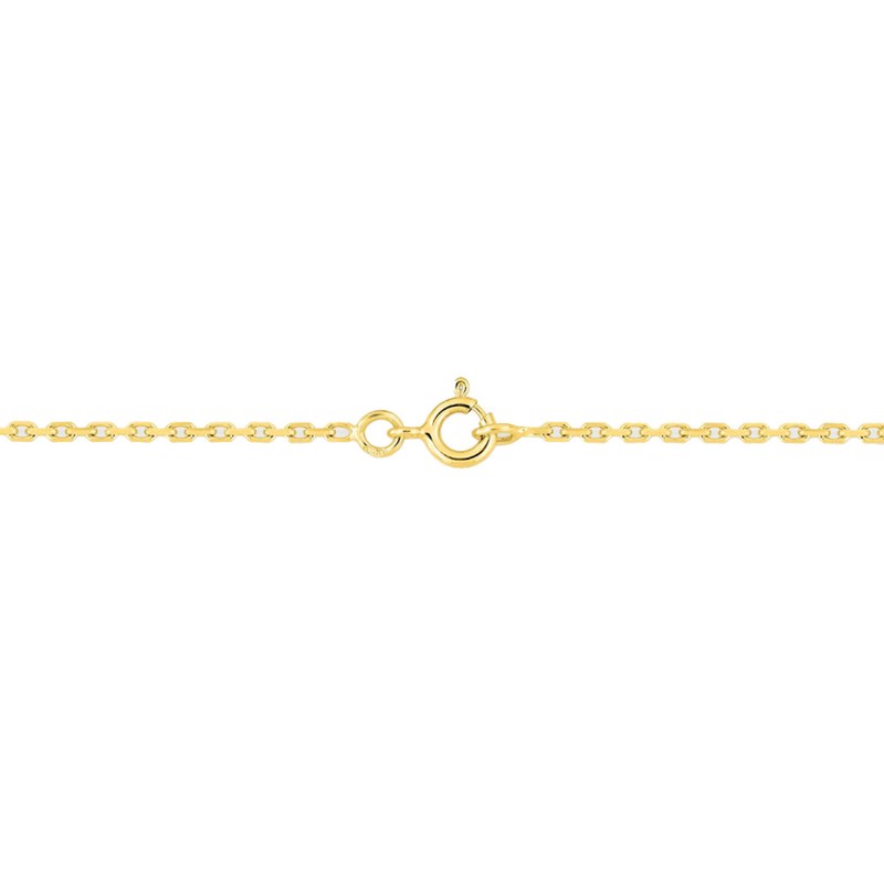 Chaîne mixte 40 cm - Maille Forçat diamanté - Or 18 Carats - Largeur 1.75 mm