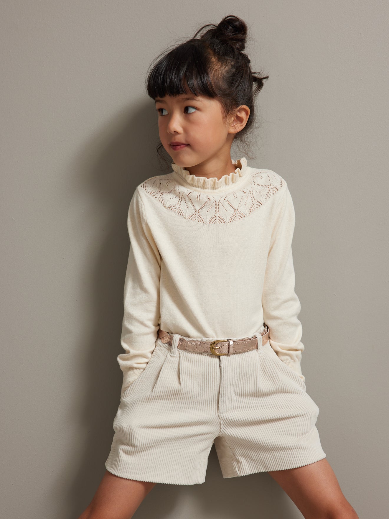 Pull Fille coton et cachemire