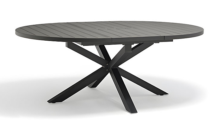 Table de jardin extensible Pelosa en aluminium coloris gris anthracite L.145/199 x l.145 x H.75 cm