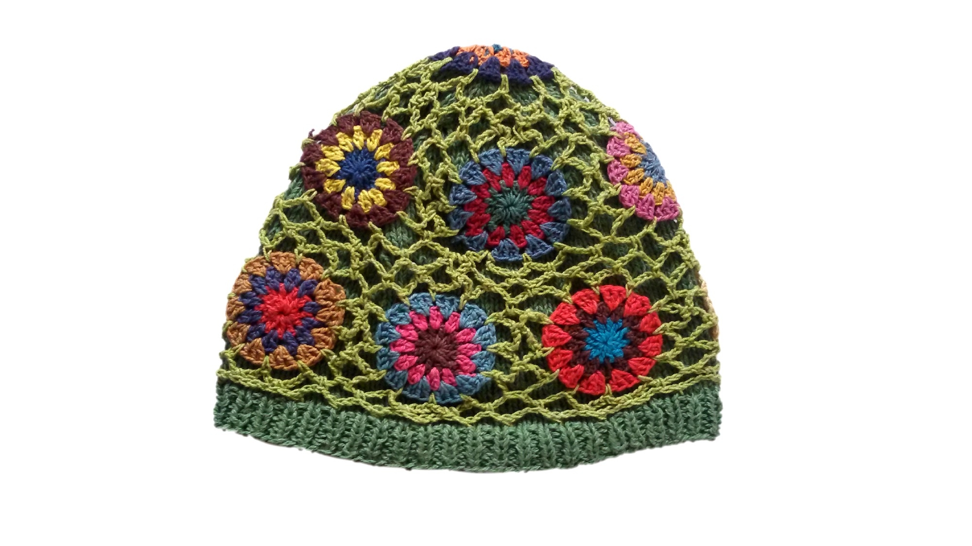 Häkelmütze 'Riya', grün/multicolor günstig bestellen