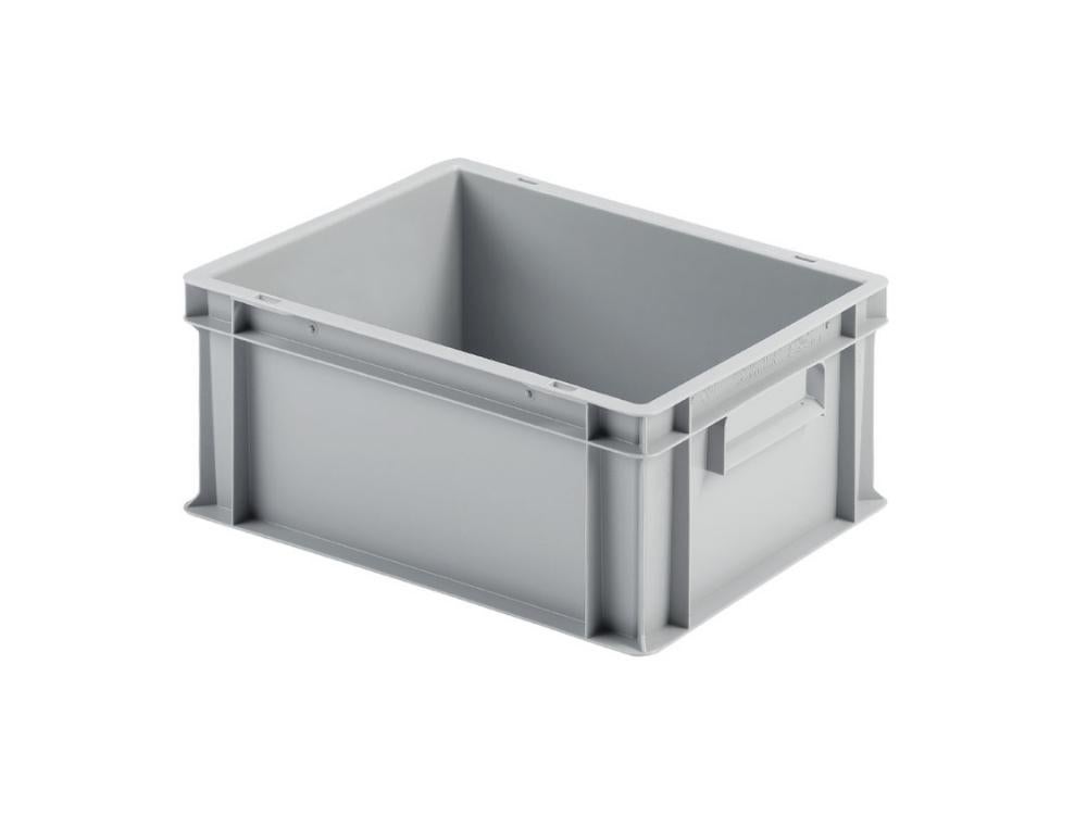 PROREGAL Eurocontainer met gesloten handgreep HxBxD 17,5 x 30 x 40 cm 16 liter Grijs Eurobox Transportbox Transportcontainer Stapelbak