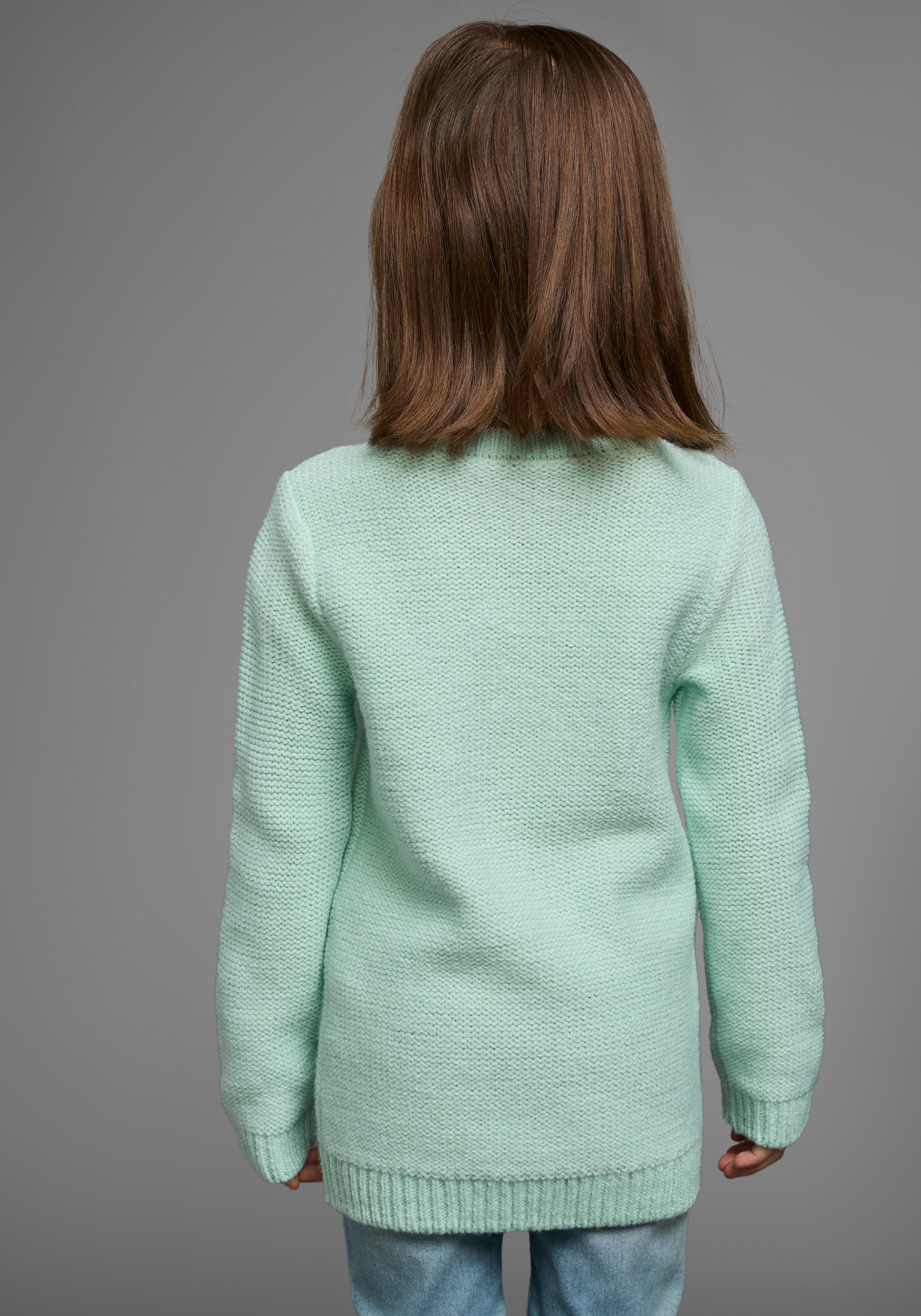 KIDSWORLD Strickpullover »Pulli für kleine Mädchen«, gestricktem Herzchenmuster