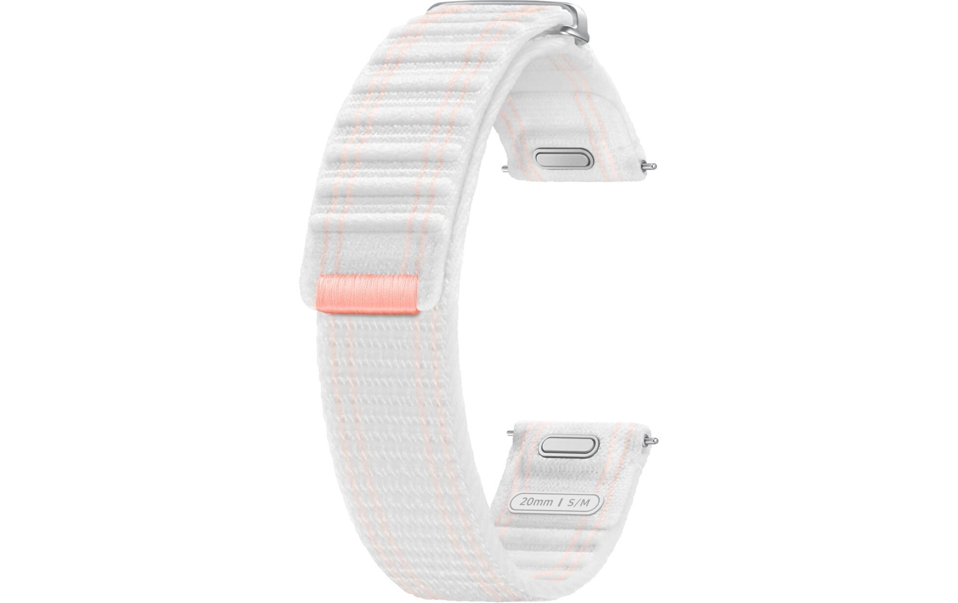 Armband Fabric S/M Galaxy Watch 7 Pink/WhiteWeiches Stoffarmband für die Samsung Galaxy Watch 7