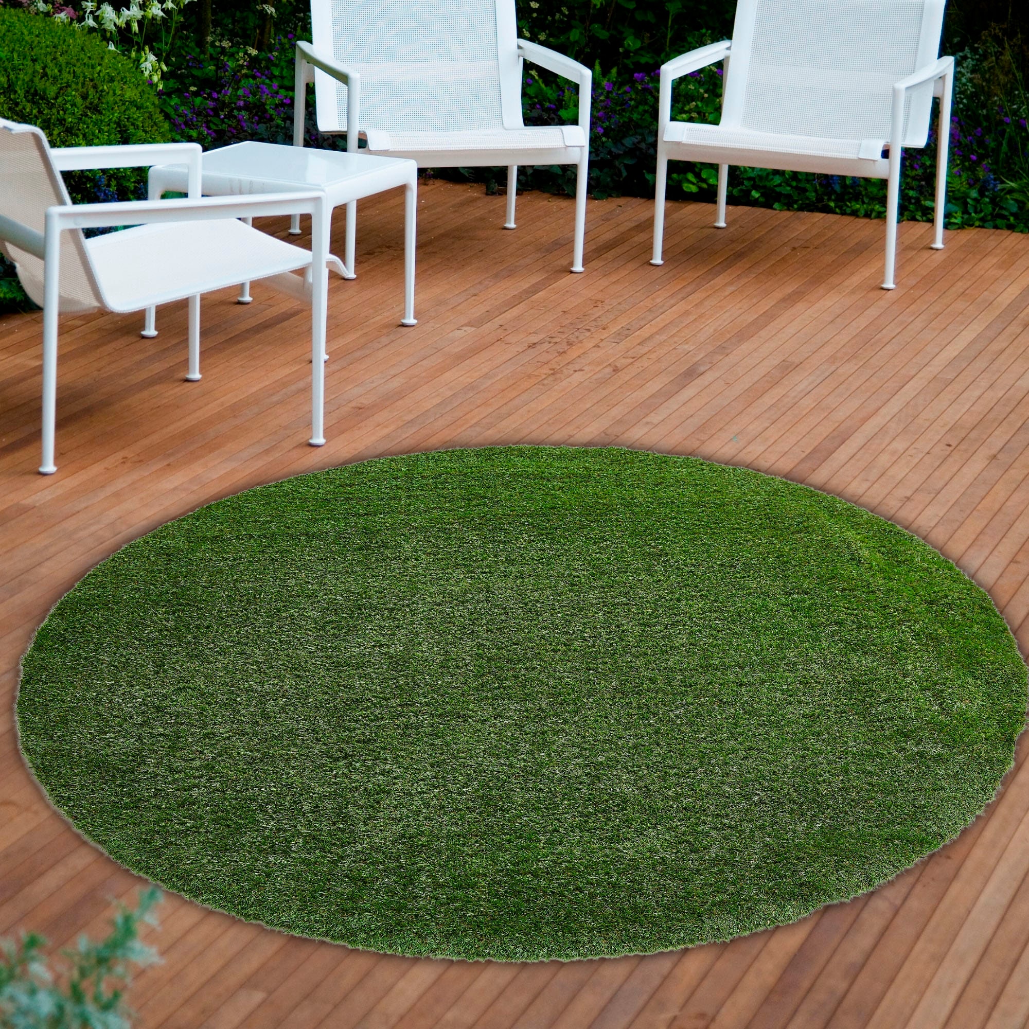 Andiamo Kunstrasen »Rasenteppich Sansibar« rund 20 mm Höhe realistische Optik, mit Drainagefunktion, für Balkon & Terrasse