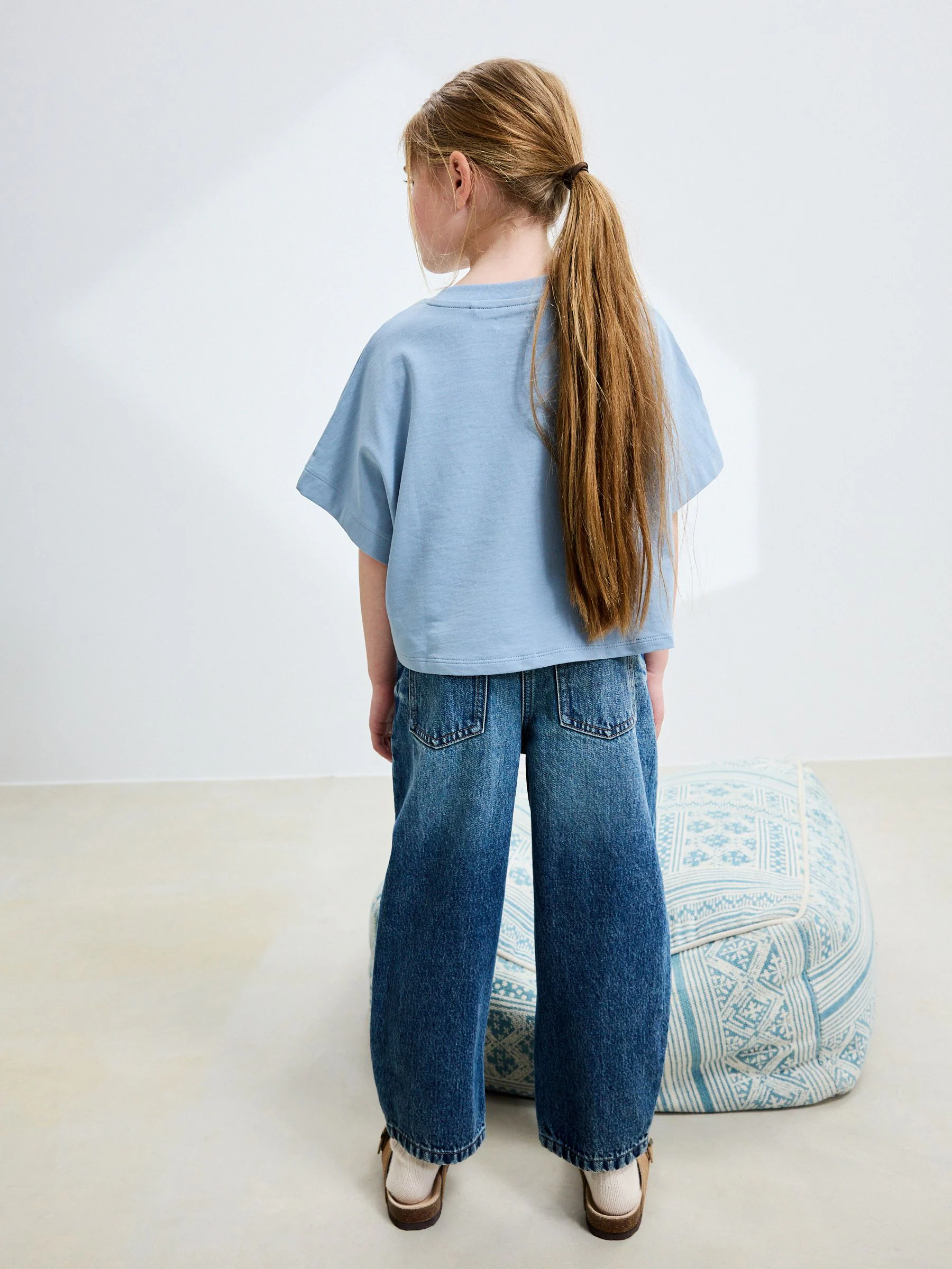 Middenblauw denim - Barrel jeans (3-16jaar)
