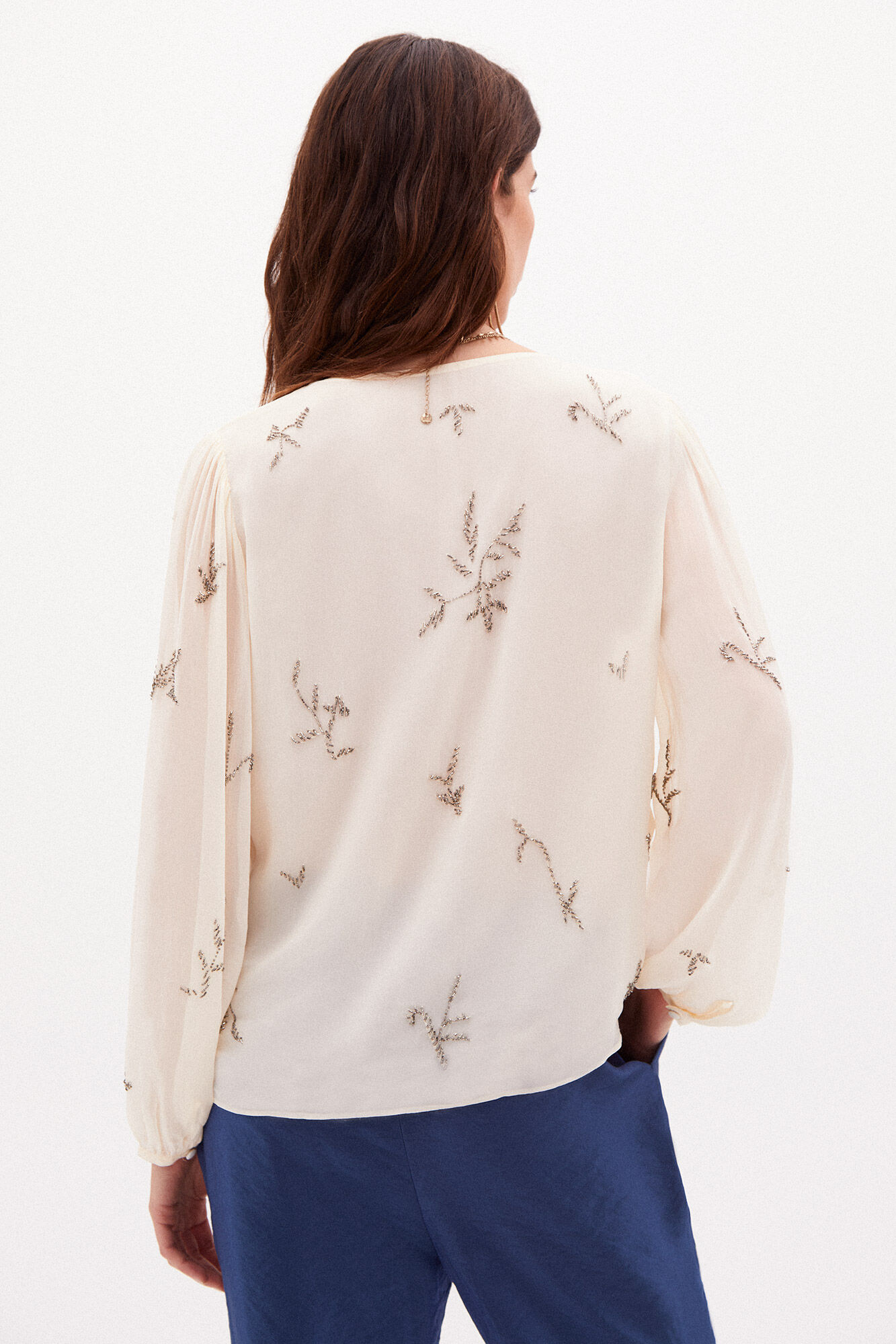 Blusa Lisa com estampas - Bege