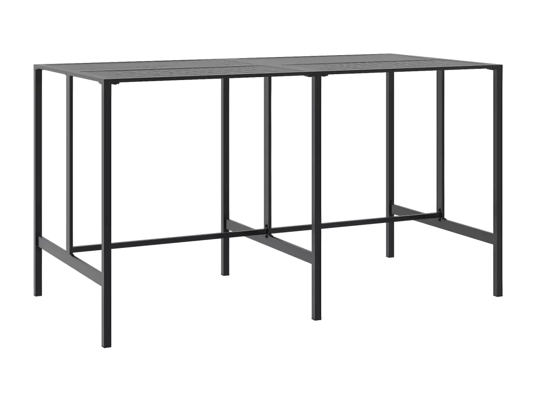 Prolenta Premium - Table de bar noir 200x100x110 cm acier enduit de poudre