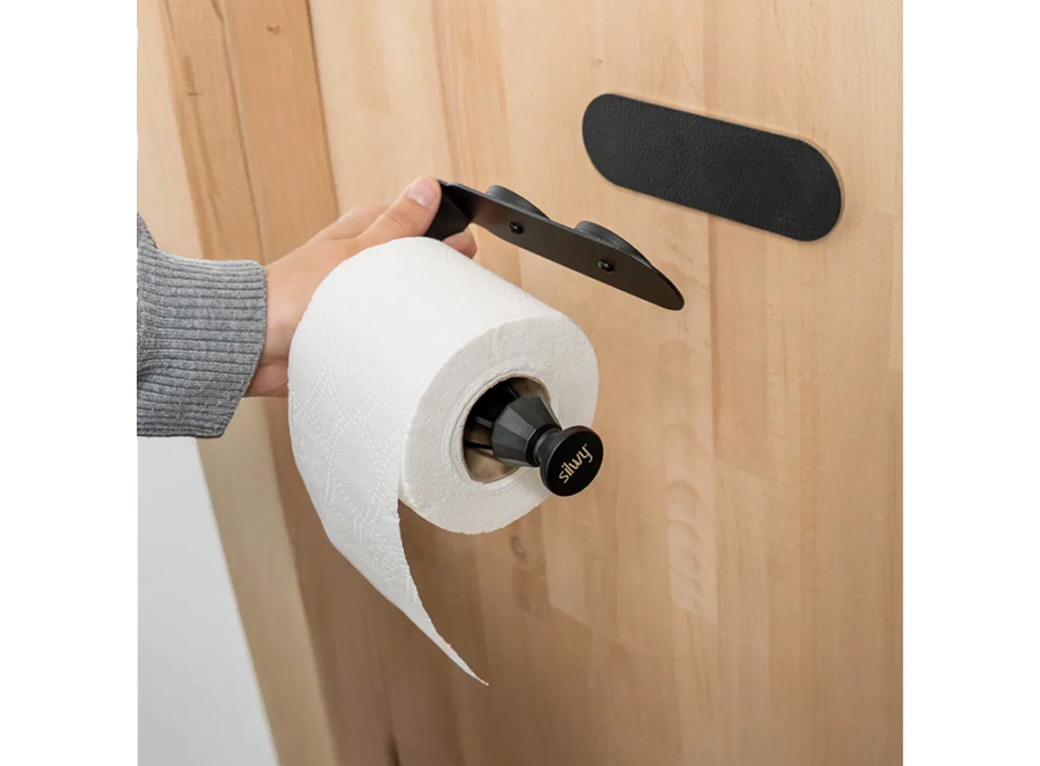 Silwy magnetische wc-rolhouder - black