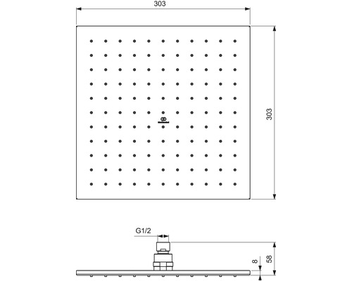 Ideal Standard Idealrain Atelier vierkante douchekop 300 x 300 mm chroom A5805AA