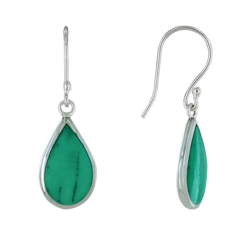 Boucles d'Oreilles Argent Petite Goutte Couleur Turquoise