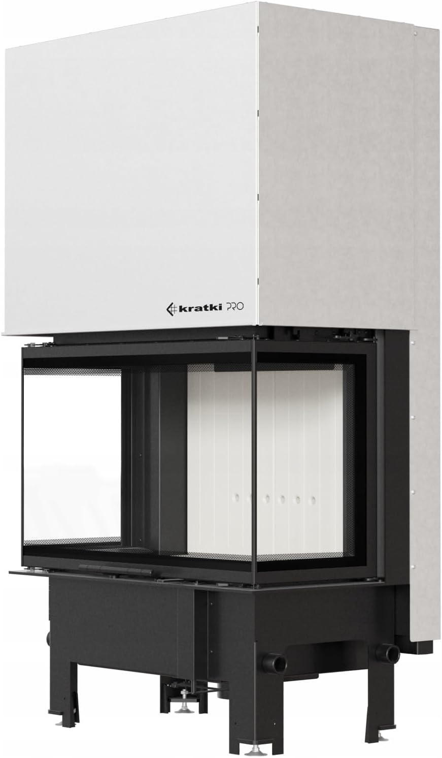 KRATKI Kamin aus Stahl 8 kw REGNOR fi 200 Schwarz Kamineinsatz BImSchV Stufe 2 mit Domykanie Zubehör für den Einbau