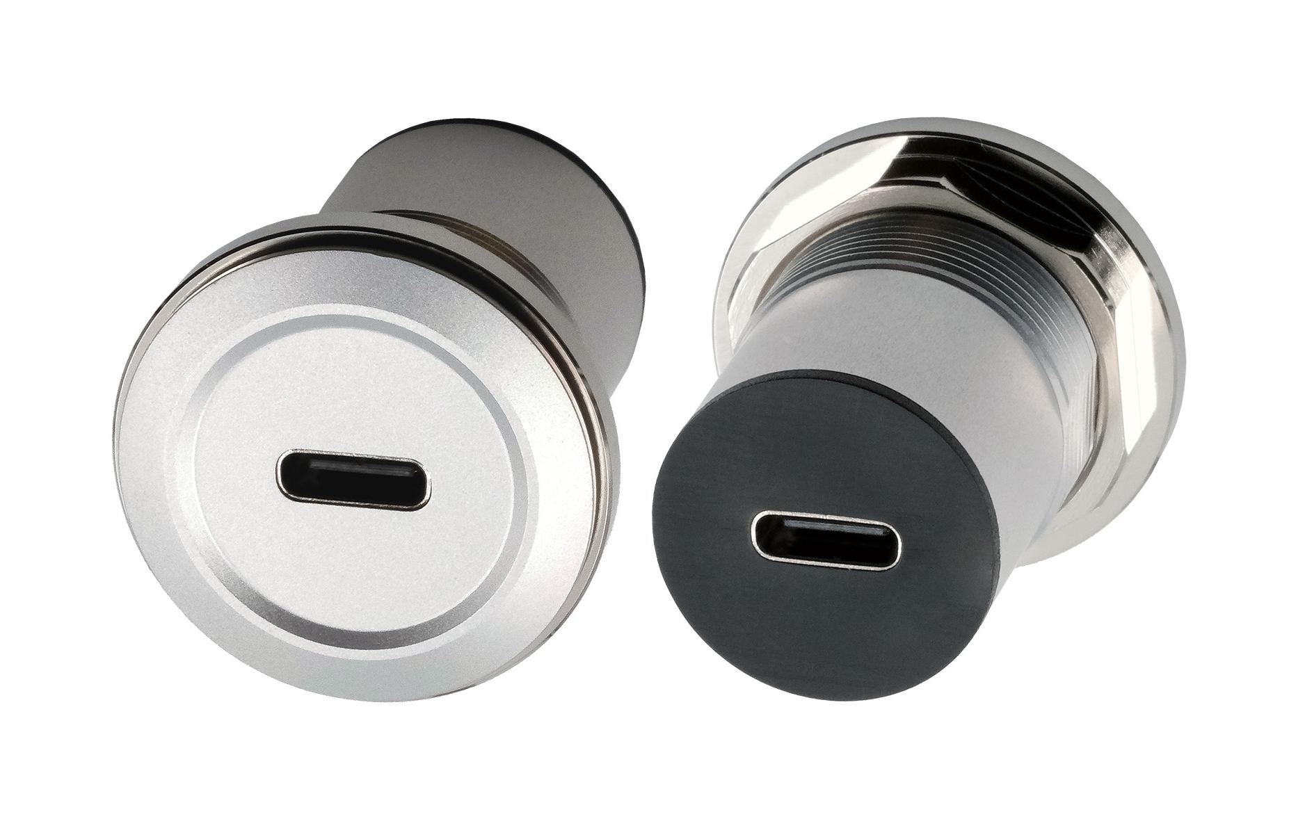 USB 3.1 Adapter USB-C Buchse - USB-C BuchseEinbau-Adapter Metall USB-C Buchse zu Buchse, USB 3.2 Gen 1