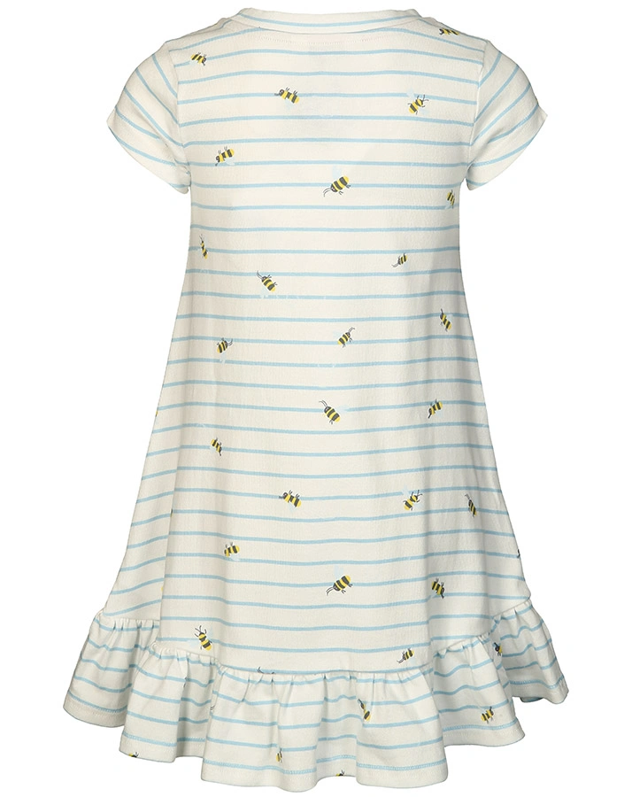 Feinstrick-Kleid ALLIE BEES gestreift in hellblau