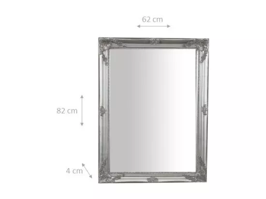 Miroir avec cadre argenté - Bois - 62x82 cm