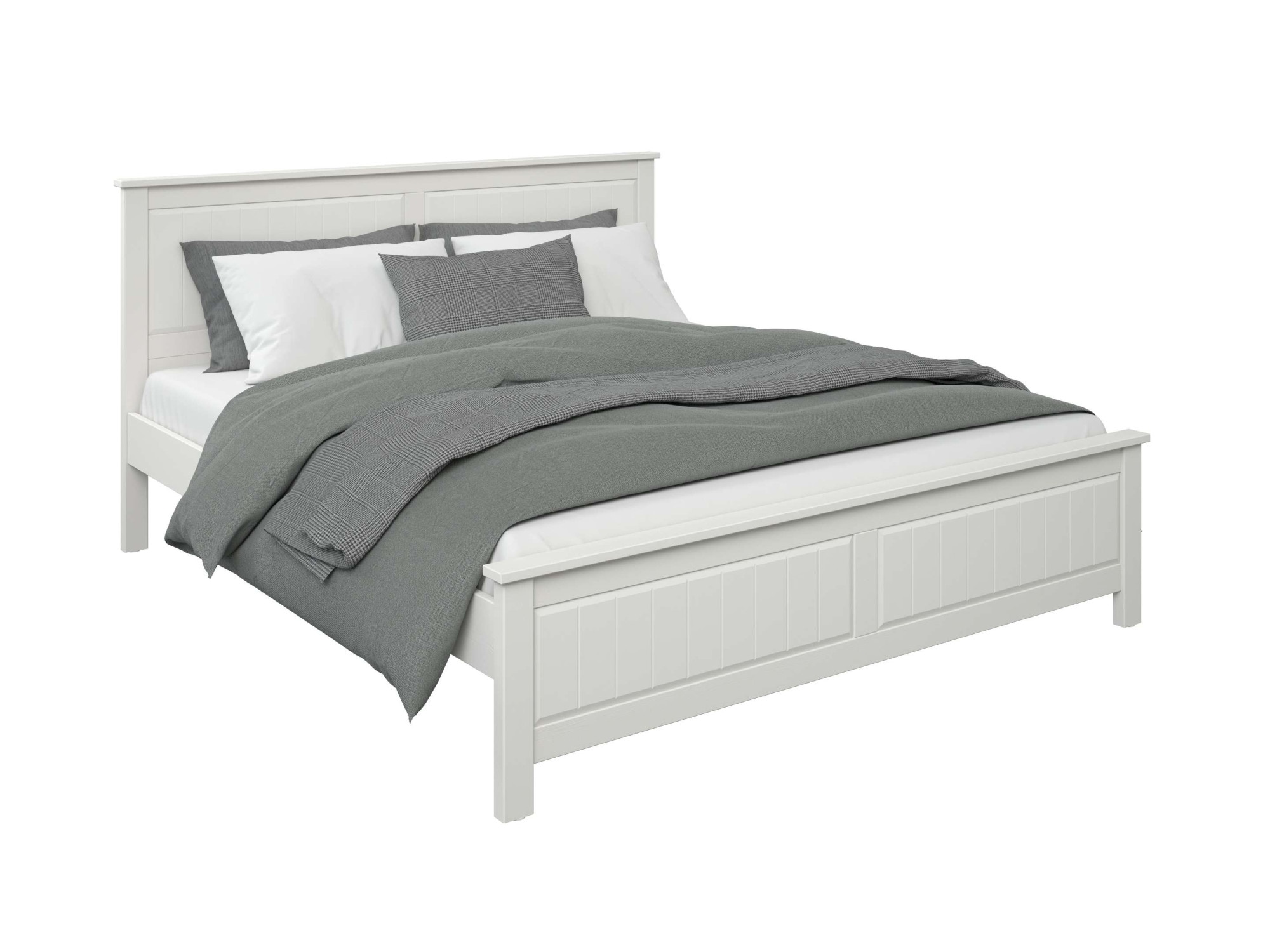 GOODproduct Massivholzbett »Northwood, Landhausstil, mit Lamellen und Kassetten, Made in EU« Liegefläche 180x200cm,  inklusive Lattenrost, stilvolles Design, Schubkasten optional (748832)