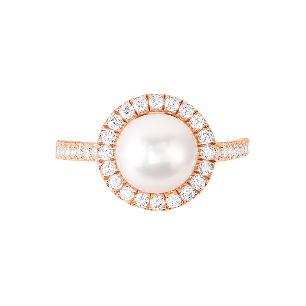 Bague Olivia Argent Rose Perle De Culture Et Oxyde De Zirconium