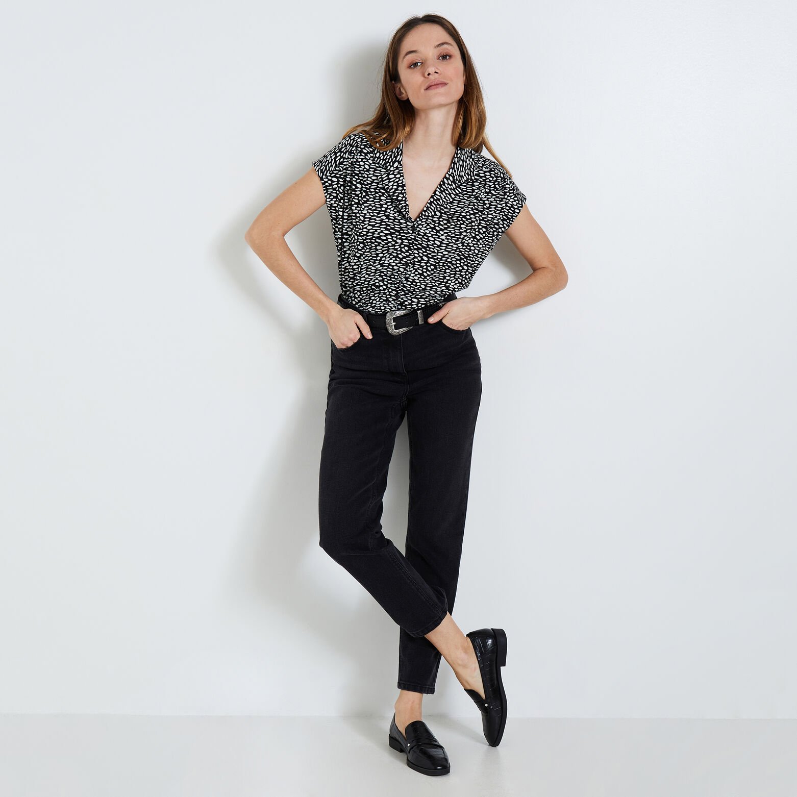 Tshirt col tailleur femme