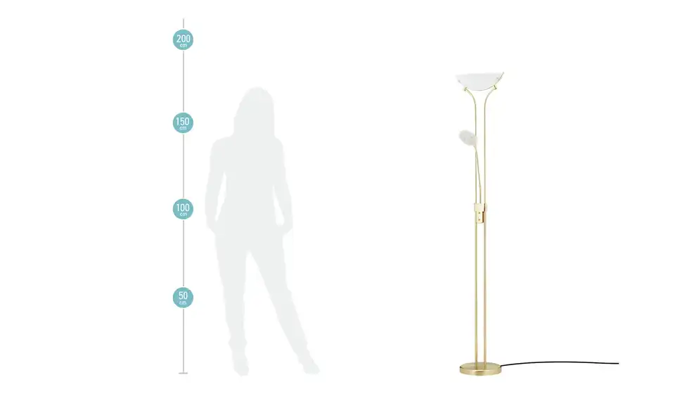 KHG LED Fluter 2-flammig matt, messingfarben