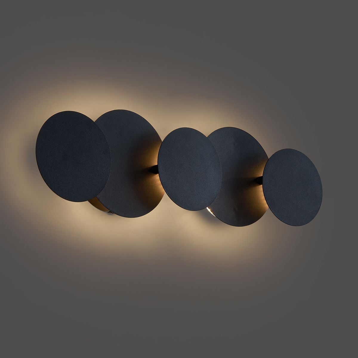 Moderne wandlamp zwart incl. LED 3-staps dimbaar 5-lichts - Sunrise
