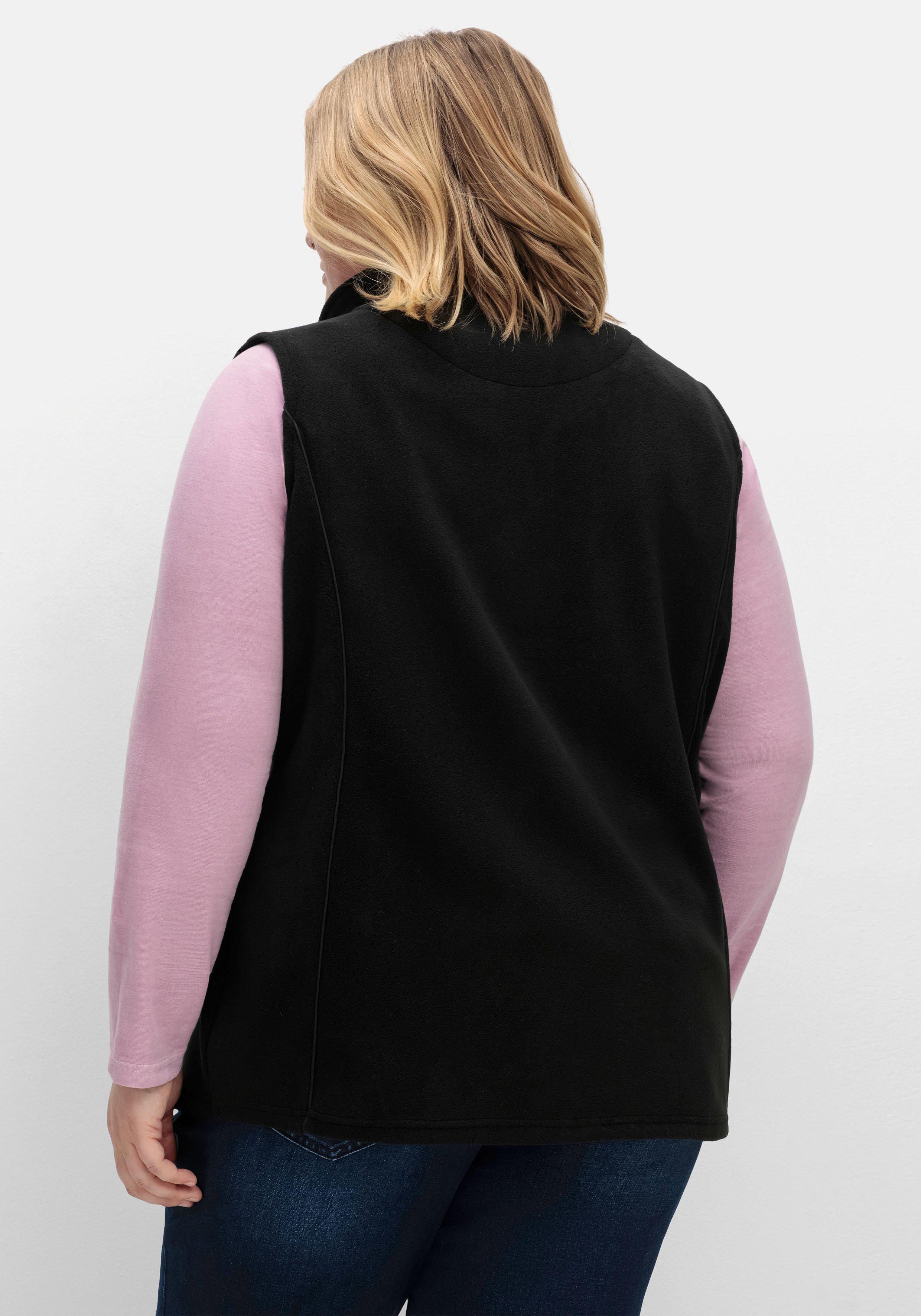 Fleeceweste mit Stehkragen und 2-Wege-Zipper