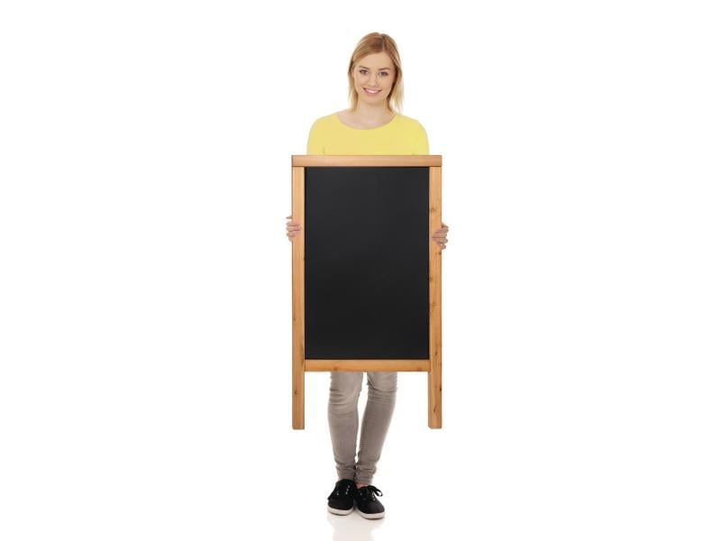 Securit Kreidetafel Teak Finish 55 x 85 cm Schwarz/Hellbrau Gehwegtafel