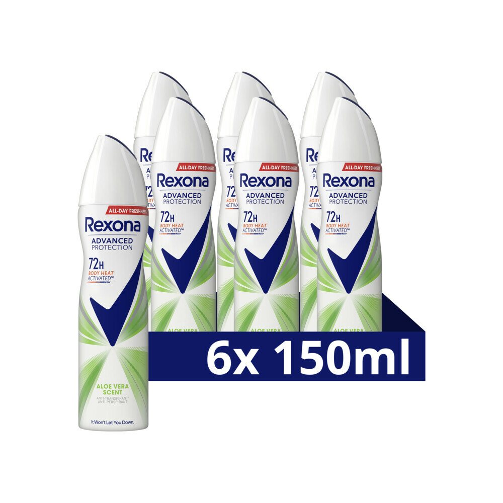 6x Rexona Deodorant Spray Advanced Protection Aloë Vera150 ml