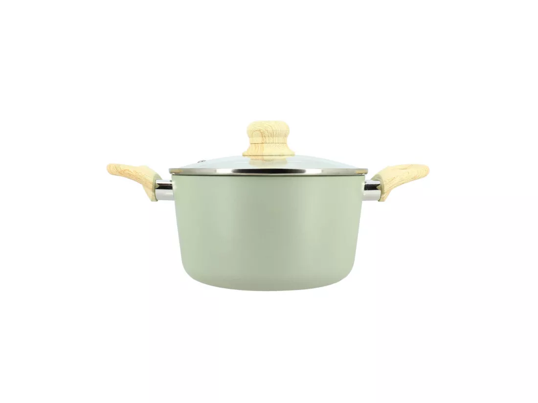 Menastyl - Faitout 20cm Colorama Celadon - En Aluminium - Revetement Antiadhesif En Ceramique